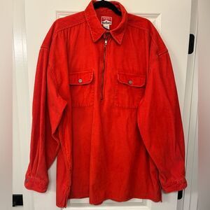 Vintage 90’s MARLBORO Red Corduroy Half Zip Adventure Team Shirt Size XL